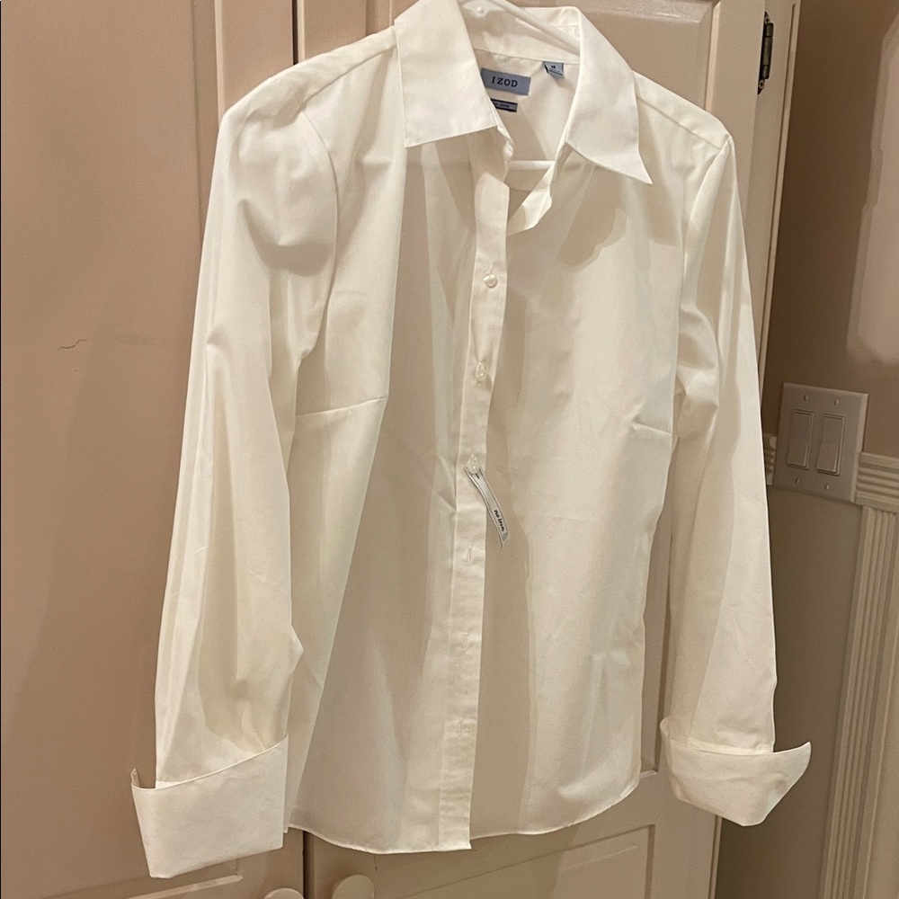 IZOD Ladies Classic White Dress Shirt